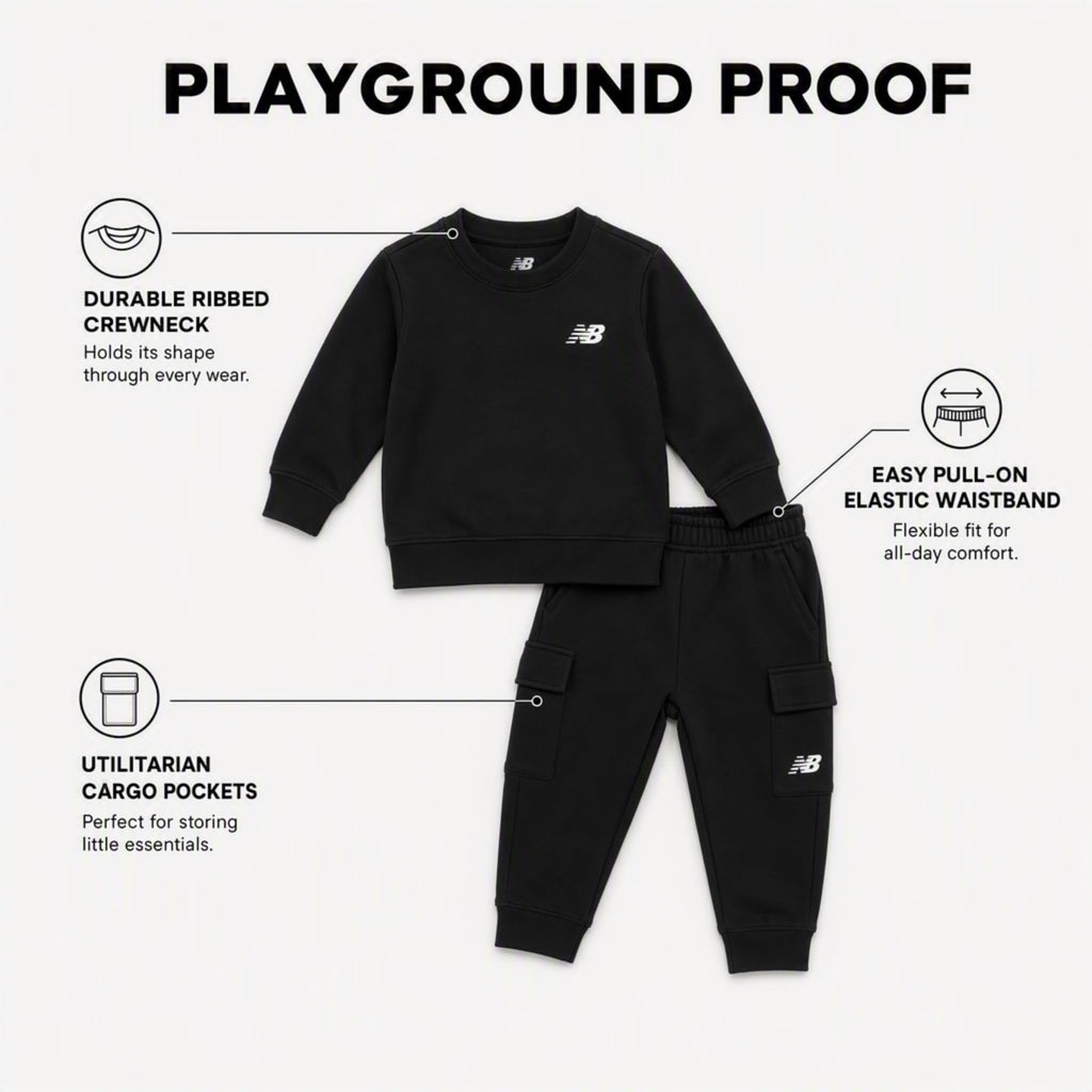 Boys and Toddlers' 2 Piece Set - Soft Fleece Crewneck Pullover Sweatshirt Cargo Sweatpants Sweatsuit ( -12)