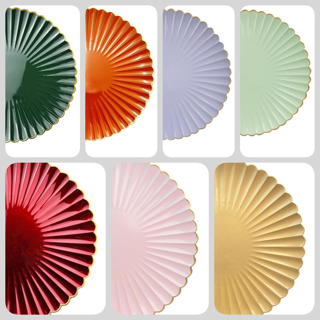 Red Charger Plates, 13 Inch Plastic Round Dinner Charger Plates for Wedding Party, Tabletop Decor. (Set of 6)