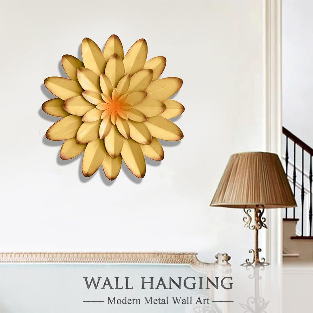Metal Flowers Wall Decor Indoor Outdoor Metal Wall Art for Farmhouse Home Living Room Bedroom Bathroom Garden Decor