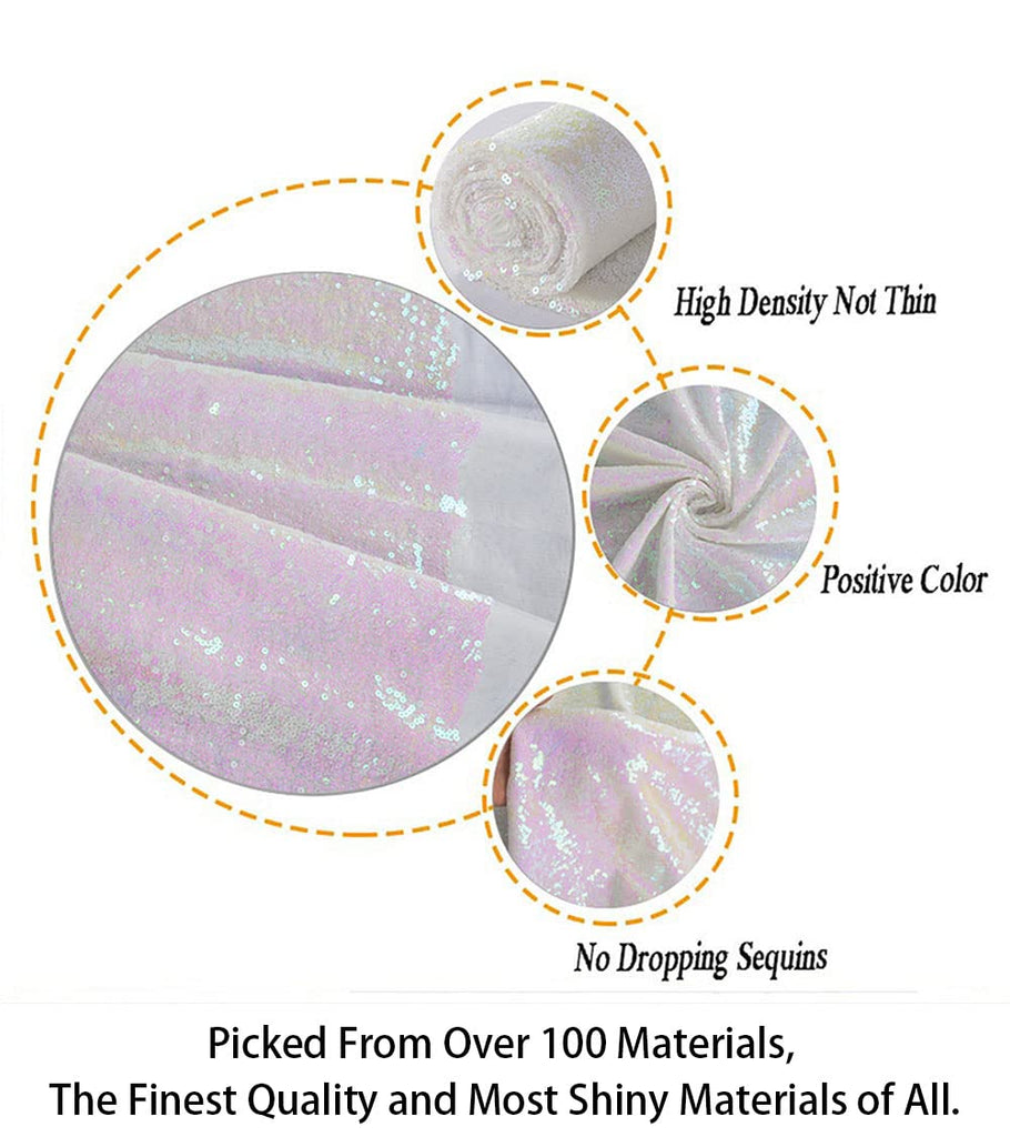 3 Feet 1 Yards 1PC Transparent WhiteSequin Fabric, by The Yard, Sequin Fabric, Tablecloth, Linen, Sequin Tablecloth