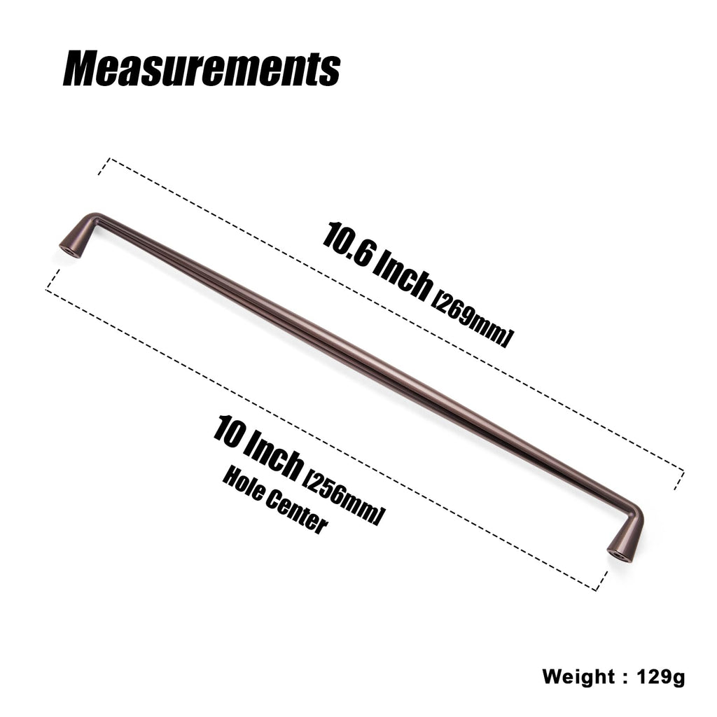 Oil Rubbed Bronze Zinc Alloy Cabinet Handles - 10''(256mm) Hole Center Affordable Luxury Cabinet Pull Hardware , 6