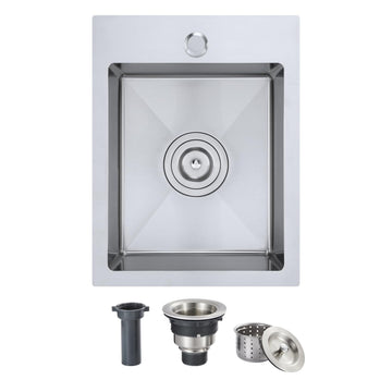 13 x 18 inch Bar Sink, Drop-in Tight Radius Brushed Stainless Steel Topmount Kitchen Sink Single Bowl