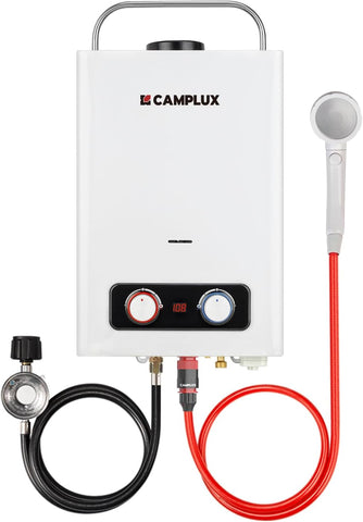 Pro 6L Portable Tankless Water Heater, Mini Sized Outdoor Propane Gas Water Heater with Portable Handle