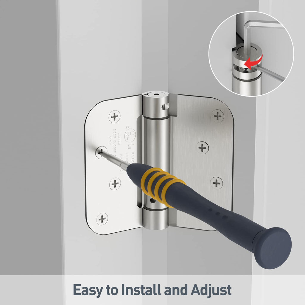2 Pack Self Closing Door Hinges 4 Inch Spring Hinges, Brushed Nickel