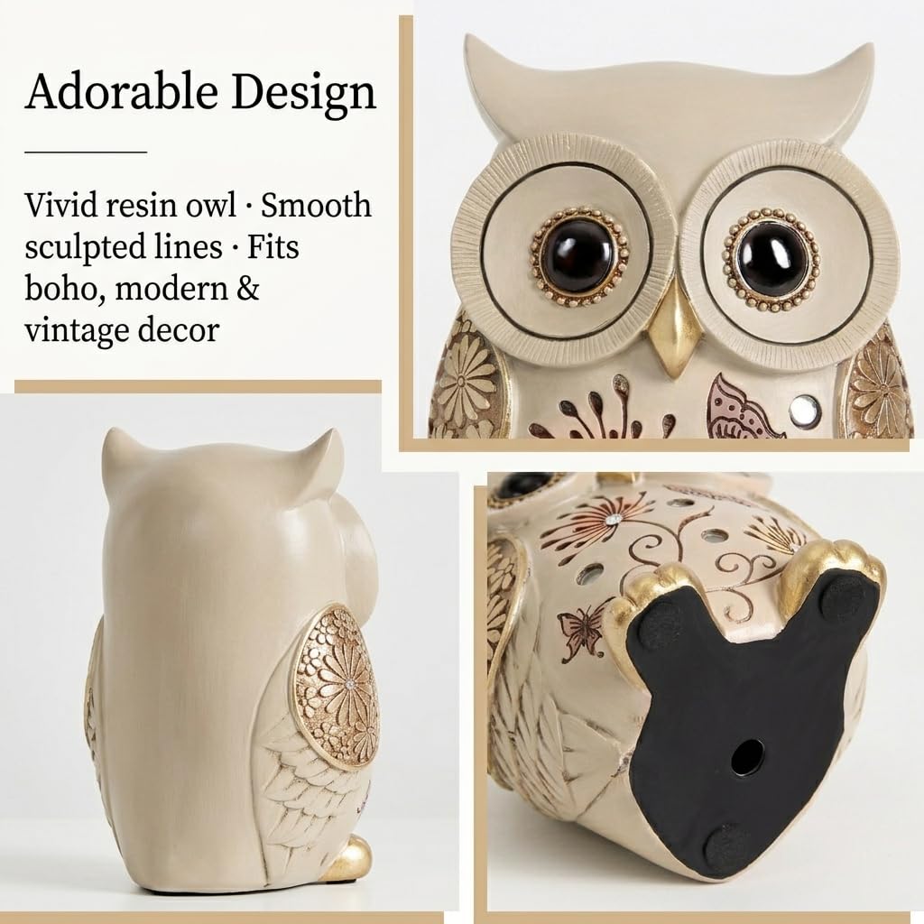 Owl Figurine Decor, Owl Statue and Cute Owl Whimsical Decor