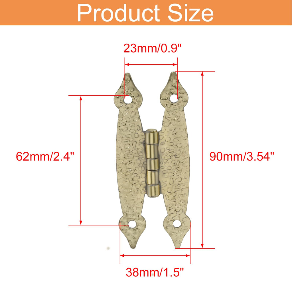 12 Pcs H-Shape Cabinet Hinges, Gold Hammercraft Flat Flush Mount