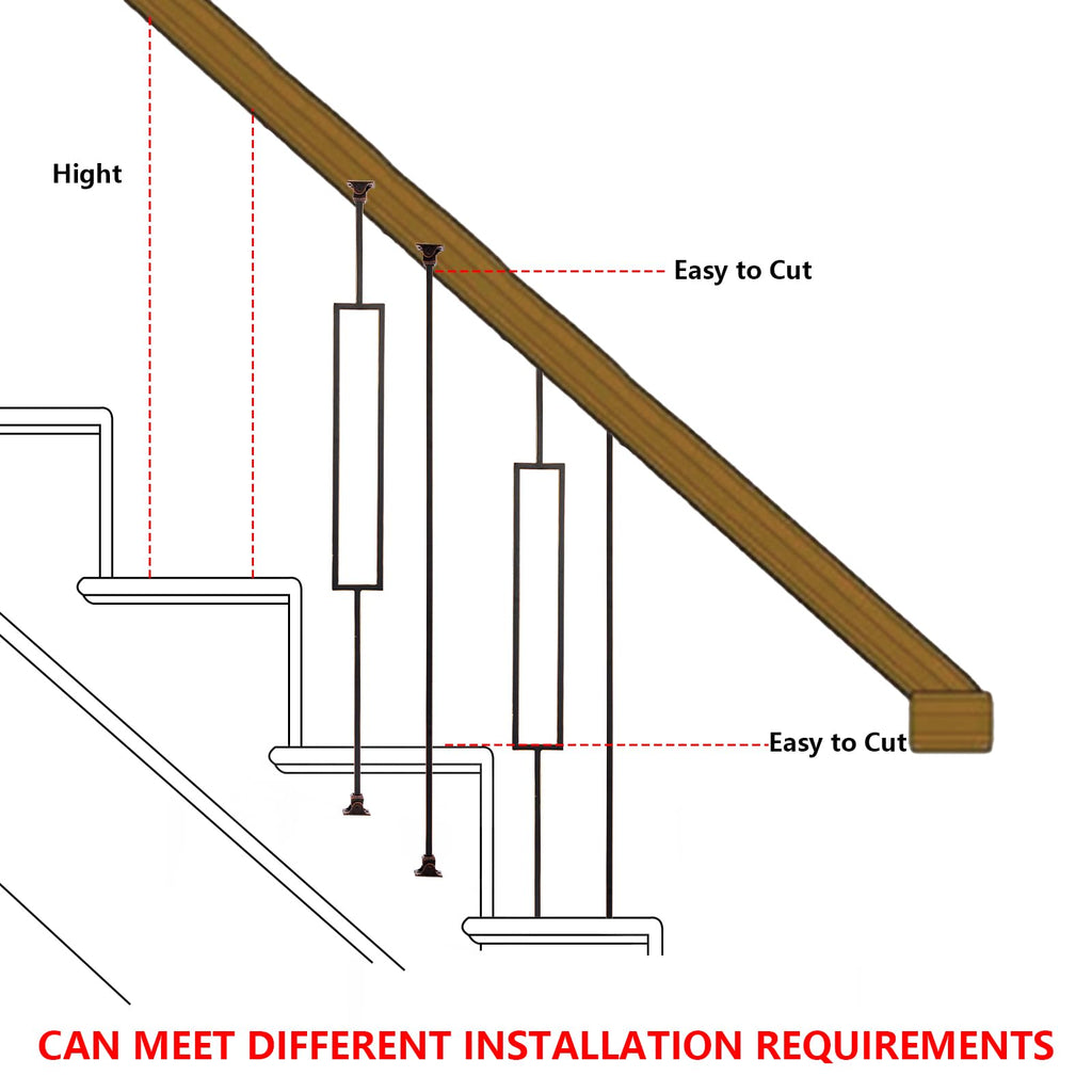 Oil Rubbed Copper Staircase Balusters - 1/2inch x 44inch, Metallic Railing with Distinctive Shine and Textured
