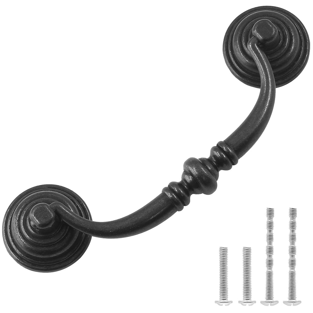 Antique Drop Bail Pulls, 4.3" Hole Center, 6PCS
