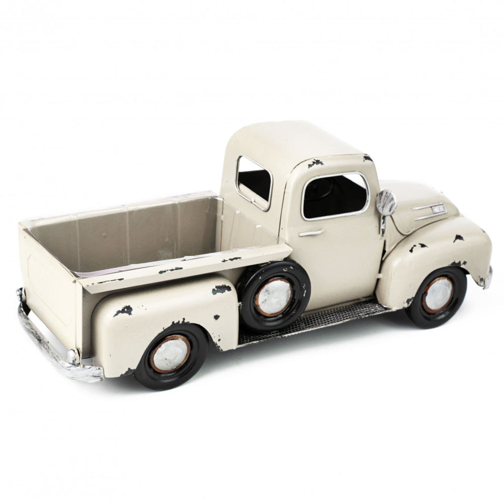 Bachman 16" Vintage Metal Truck Planter with Moving Wheels and Liner, Rustic Farmhouse Decorative Truck for Plants