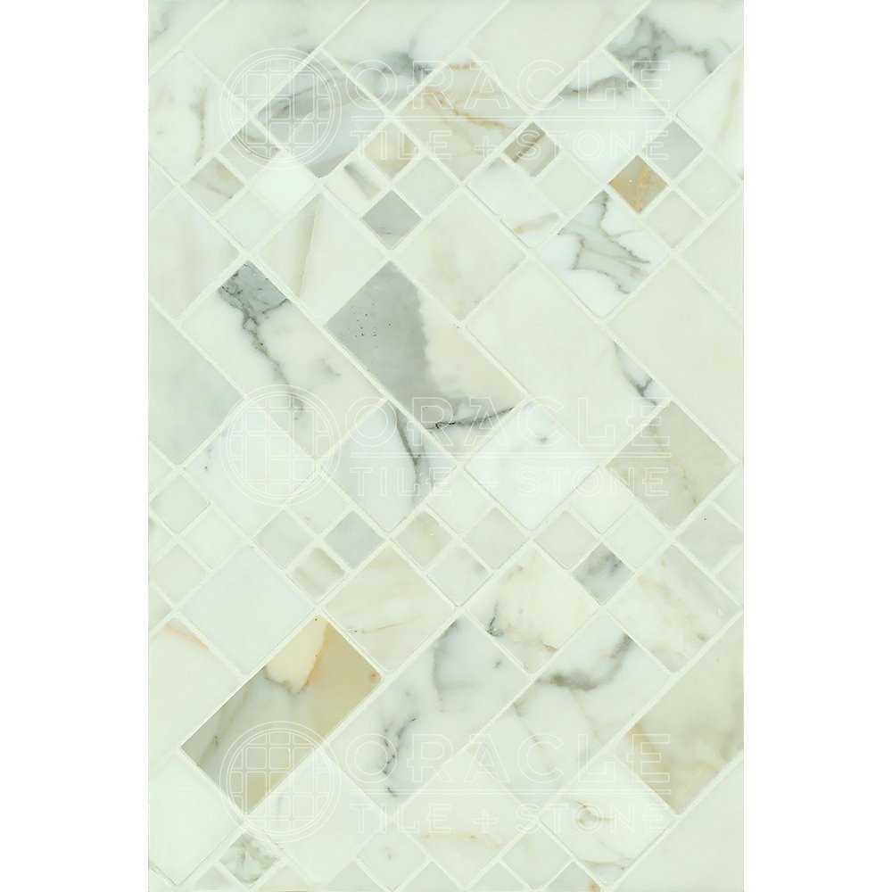 Calacatta Gold (Italian Calcutta) Marble 1 X 1 Mosaic Tile, Polished