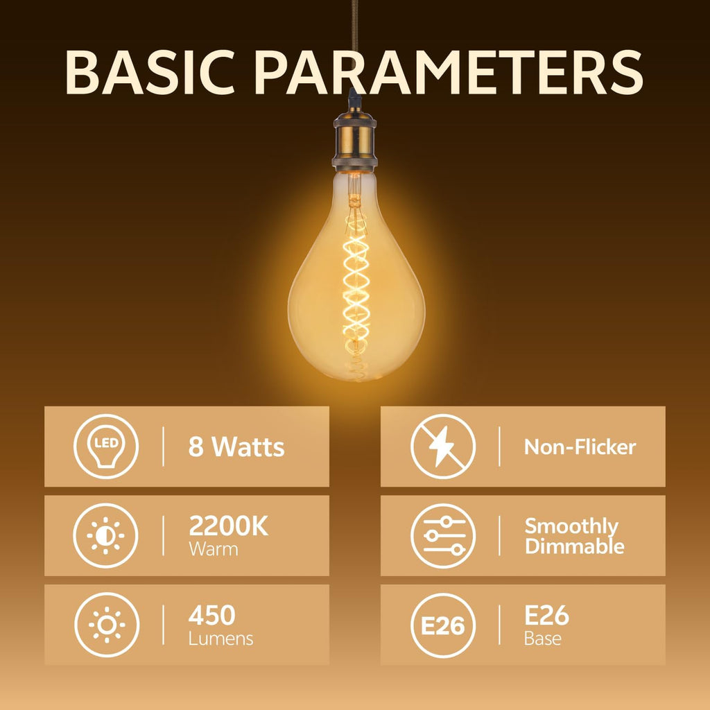 Oversized LED Vintage Filament Edison Light Bulb, Giant A Shape