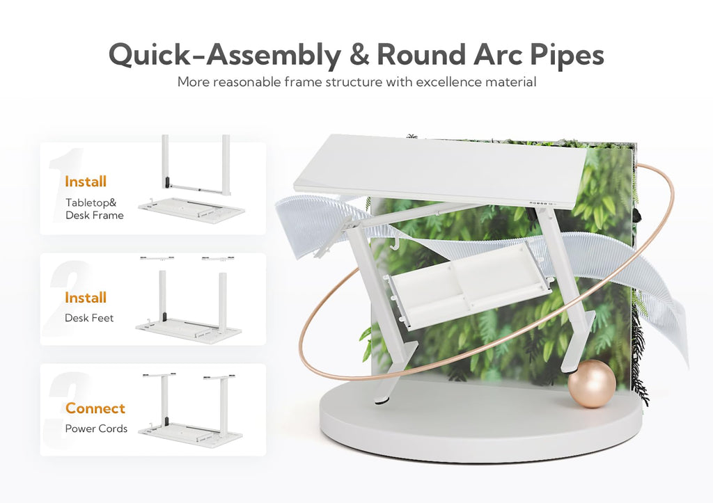 Wireless Charging Glass Standing Desk with Drawers 55×24 Inch