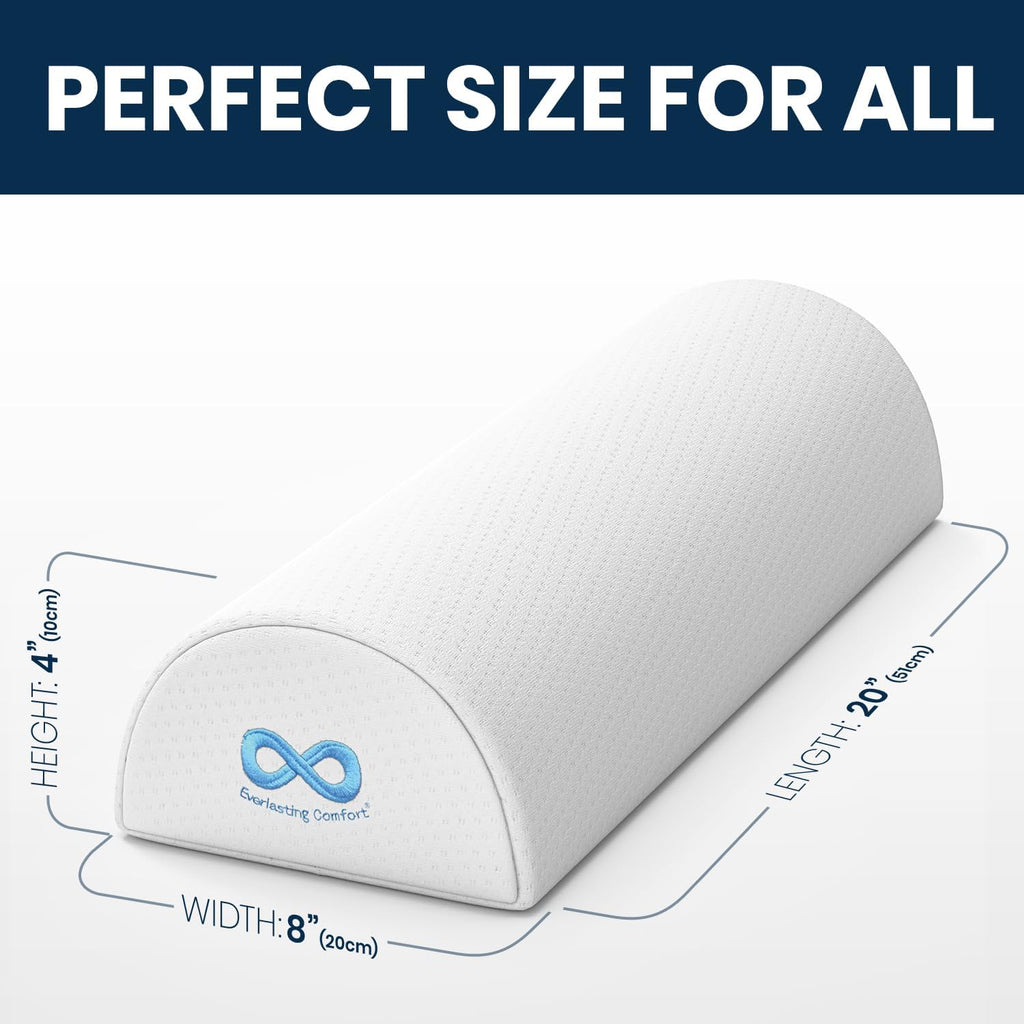 Under Knee Pillow for Back Sleeping - Memory Foam Half Moon Leg Bolster Pillow for Back Pain, Thoracic Support