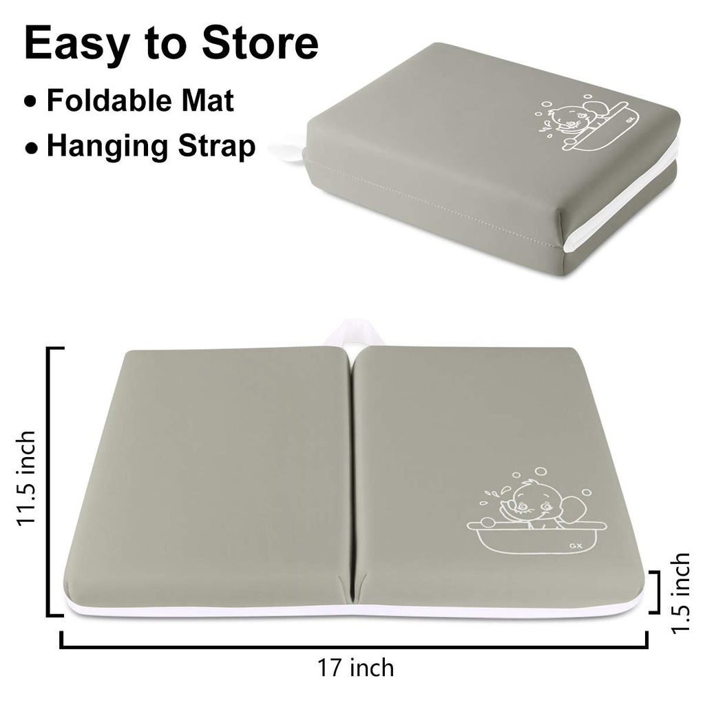 Bath Knee Pad - 1.5inch Extra Thick Bath Kneeling Pad Non-Slip Rubber - Foldable Bathtub Knee Mat Large Safety Bath