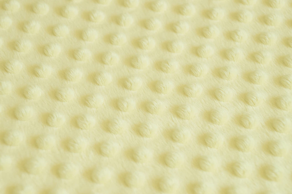 Light Yellow Minky Bubble Dimple Dot Plush Fur Fabric Polyester 58-60"