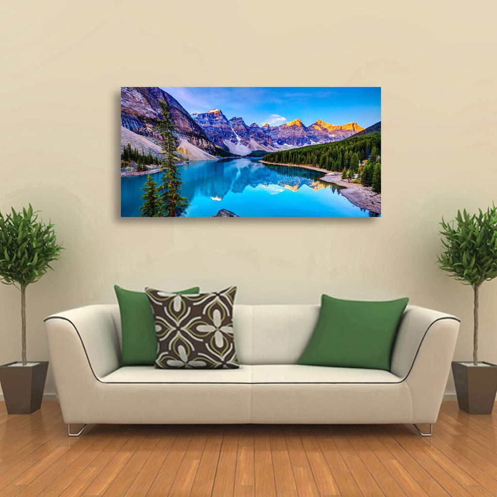 Wall Art Lake Mountain Landscape Picture Print Canvas Wall Art Modern Giclee Artwork Home Decor Stretched and Framed