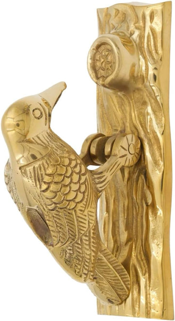 Wood Pecker Door Knocker in Solid Brass (Brass)
