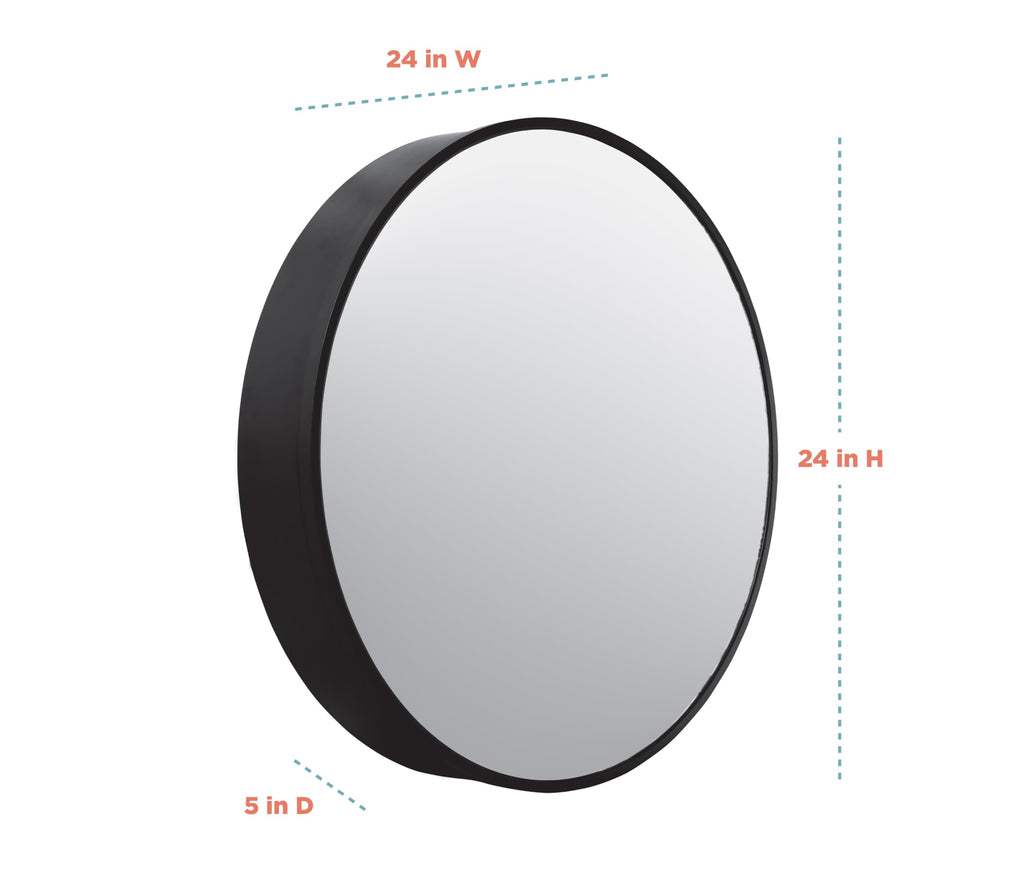 Bathroom Medicine Cabinet with Mirror, Round Bathroom Wall Cabinet with Rustproof Aluminum Frame, 2 Shelves, Surface