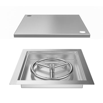 12 Inch Square Stainless Steel Drop in Fire Pit Burner Pan
