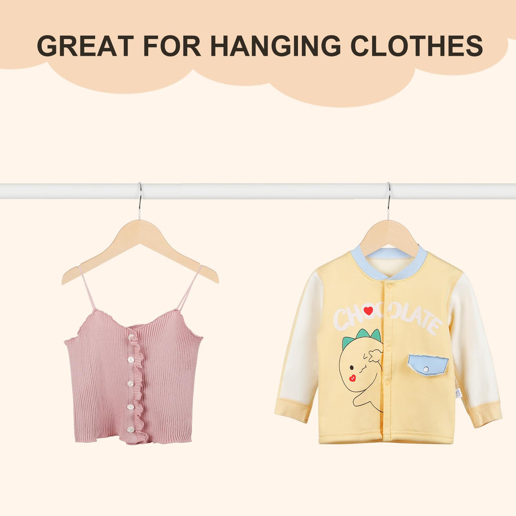 Unfinished/Natural Kids Children Baby Wood Wooden Clothes Dress Shirt Hangers with No Painting - 360°Stronger
