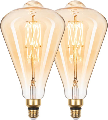 Oversized LED Edison Bulb, Large Dimmable Vintage Decorative Light Bulb, 60W Equivalent 7W, Gold Glass, 2000K Warm