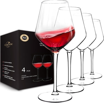 Plastic Wine Glasses Set of 4(15oz) | 100% Tritan & BPA Free | Unbreakable Wine Glasses with Stem | Dishwasher Safe |