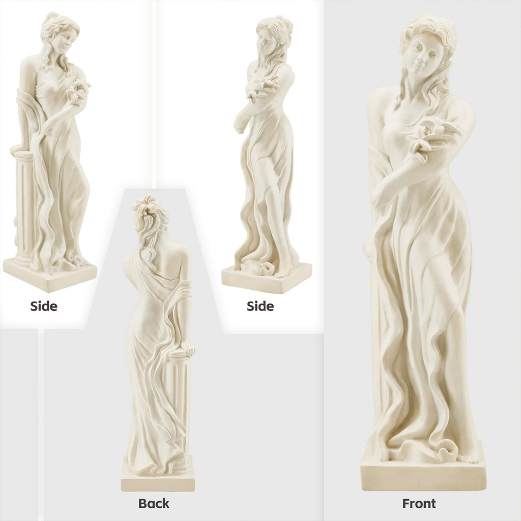 51" Nymph Garden Statue, Roman Goddess Sculpture for Outdoor Decor