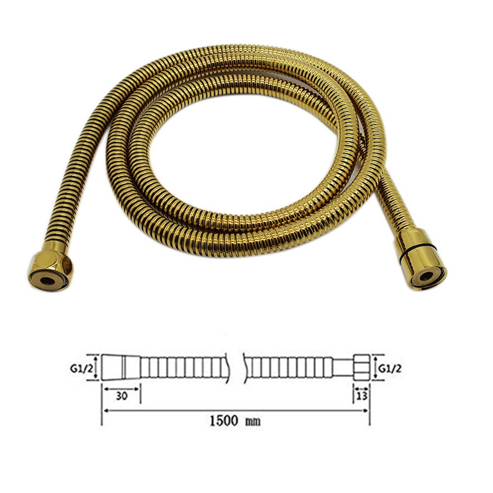 Vintage Handheld Shower Head with 59" Flexible Hose, Gold
