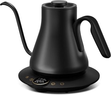 Gooseneck Electric Kettle with ±1°F Temperature Control 0.9 Liter | 1500W Quick Heating, Stainless Steel Inner, Pour