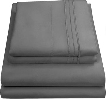 Queen Bed Sheets - Breathable Luxury Sheets with Full Elastic & Secure Corner Straps Built In - 1800 Supreme