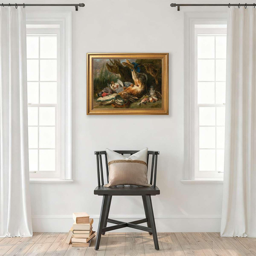 Vintage Hunting Scene Poster Framed Canvas Print Oil Paintings Reproduction World Classics Wall Art Painting Pictures