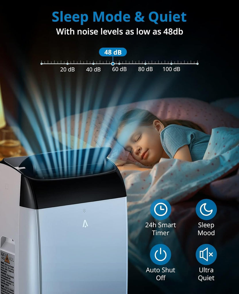 14000 BTU Portable Air Conditioners with Remote Control, 3-in-1 Free Standing Cooling AC Unit with Fan & Dehumidifier