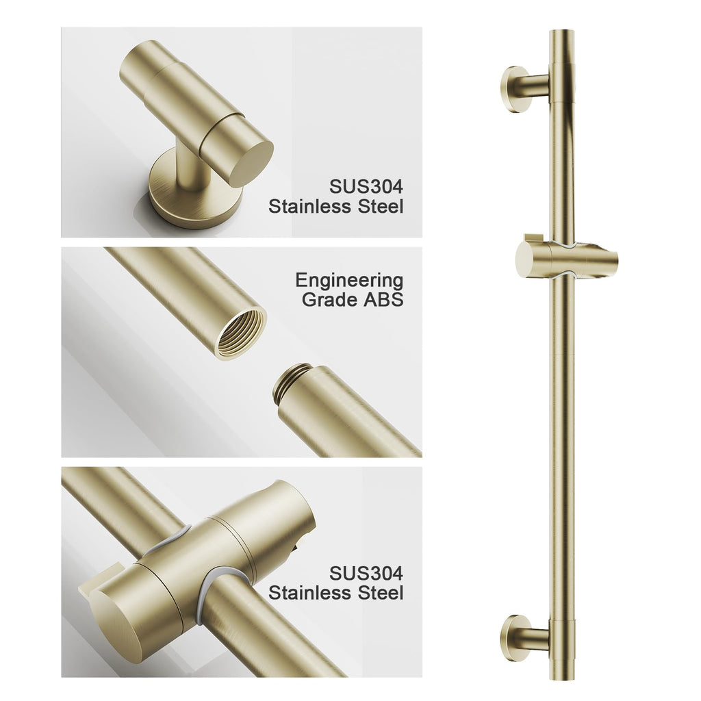 Shower Slide Bar Handheld Shower Head with Hose, 5-Function Hand Shower with Wall Mount, shower slide bar, adjustable