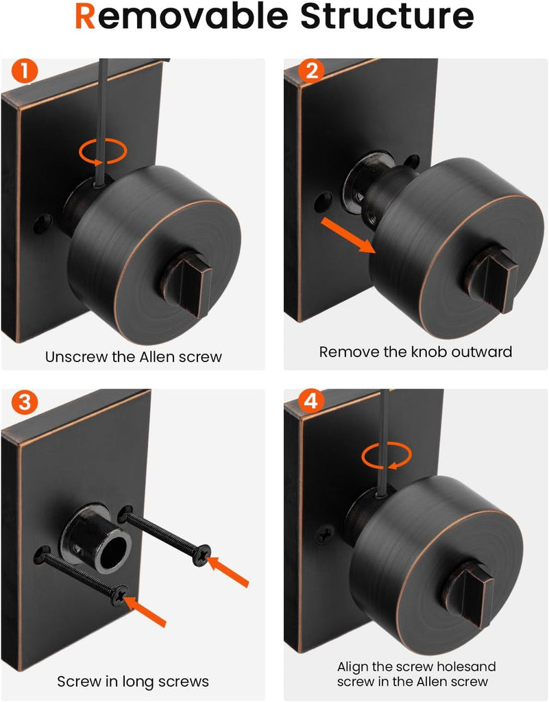 Keyed Alike Oil Rubbed Bronze Exterior Door Knob with Deadbolt 1Pack