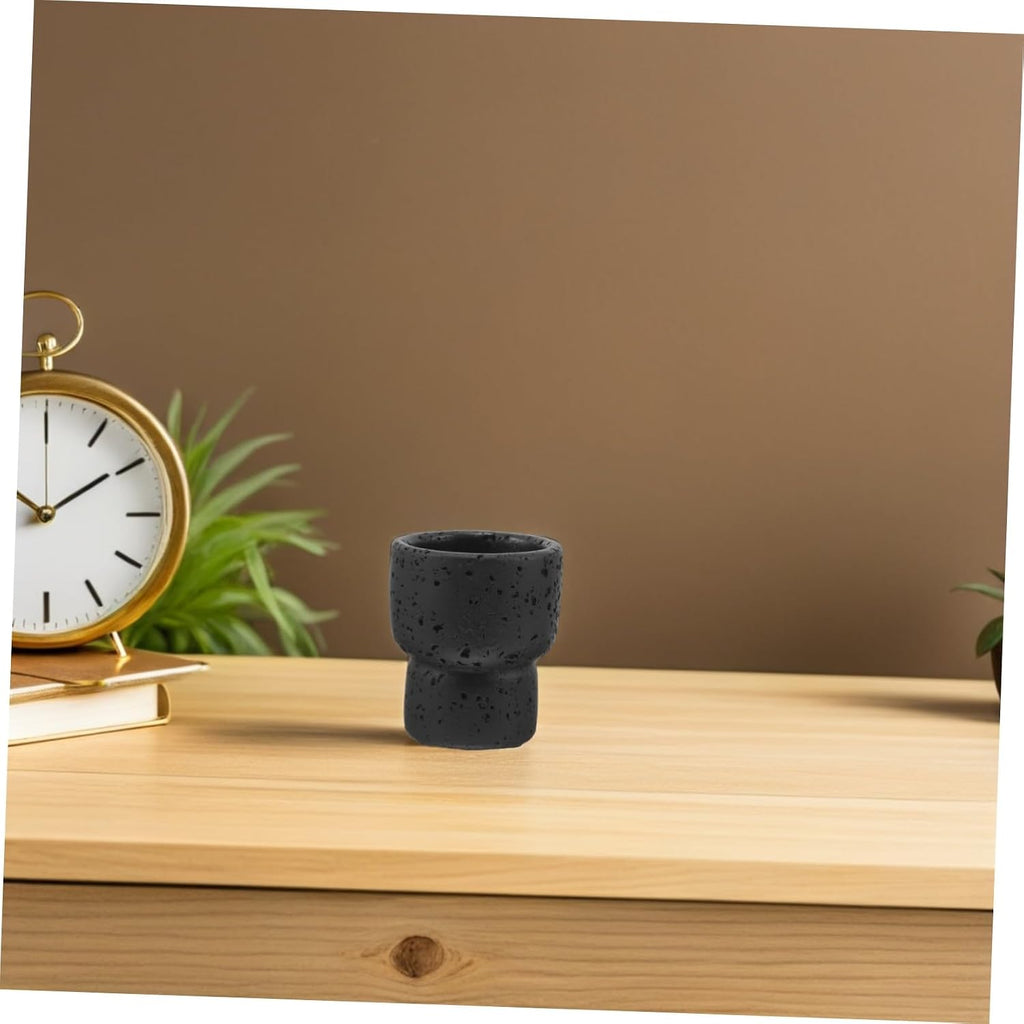 Cement Match Striker Jar for Match Boxes Decorative Weather Resistant Black Jar with Rustic Artistic Style