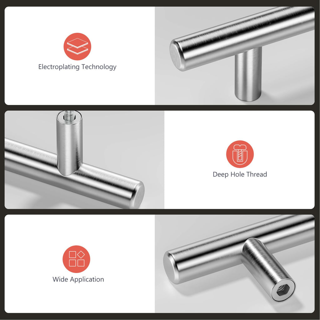 25 Pack 3 Inch Brushed Nickel Cabinet Pulls Modern Cabinet Handles - Brushed Nickel Drawer Pulls Stainless Steel