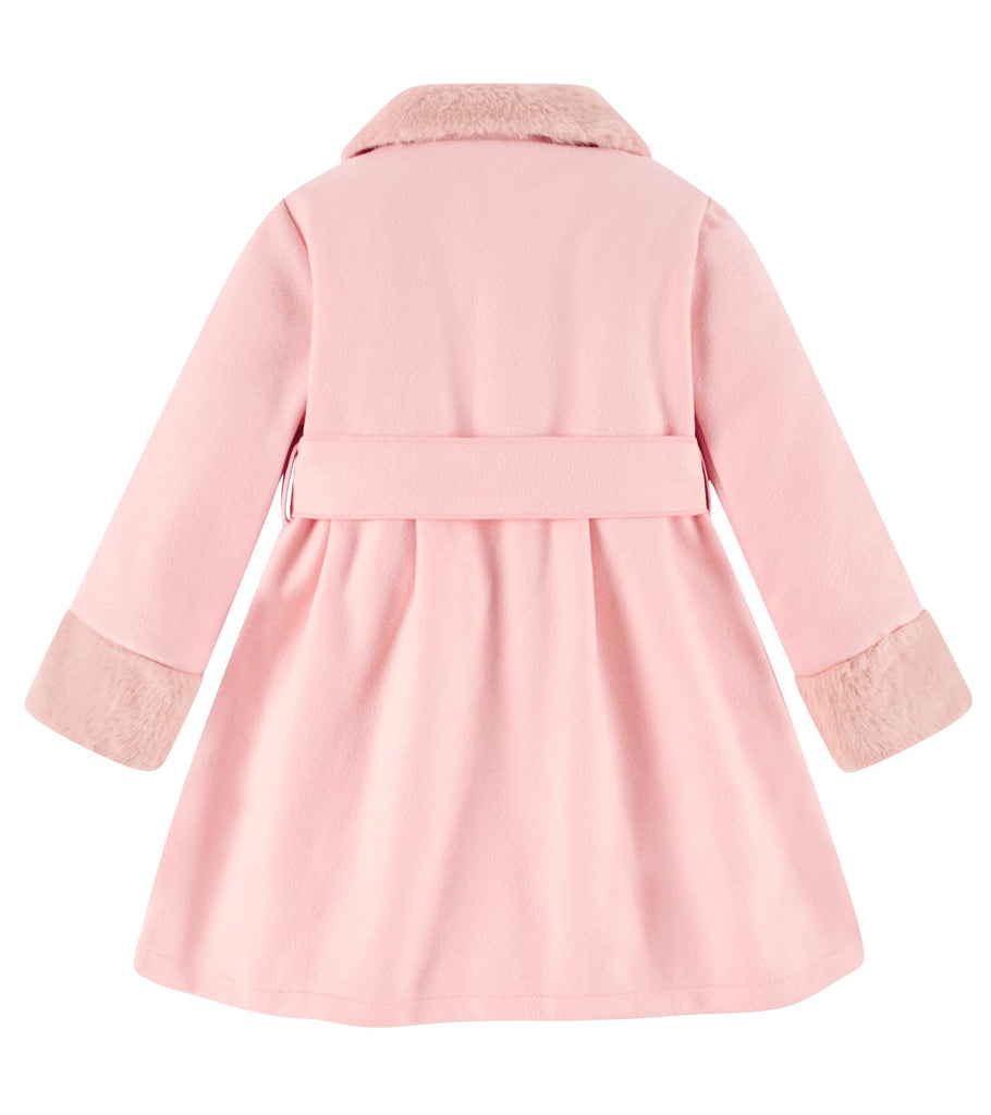 Girls Winter Coat Toddler Faux Fur Collar Fall Jacket Pink