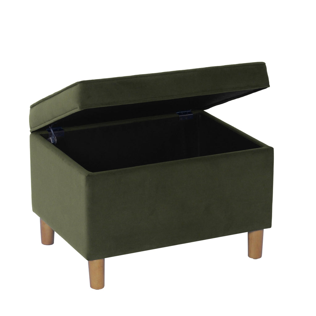 24" Dinah Collection Storage Ottoman - Loden Green Velvet