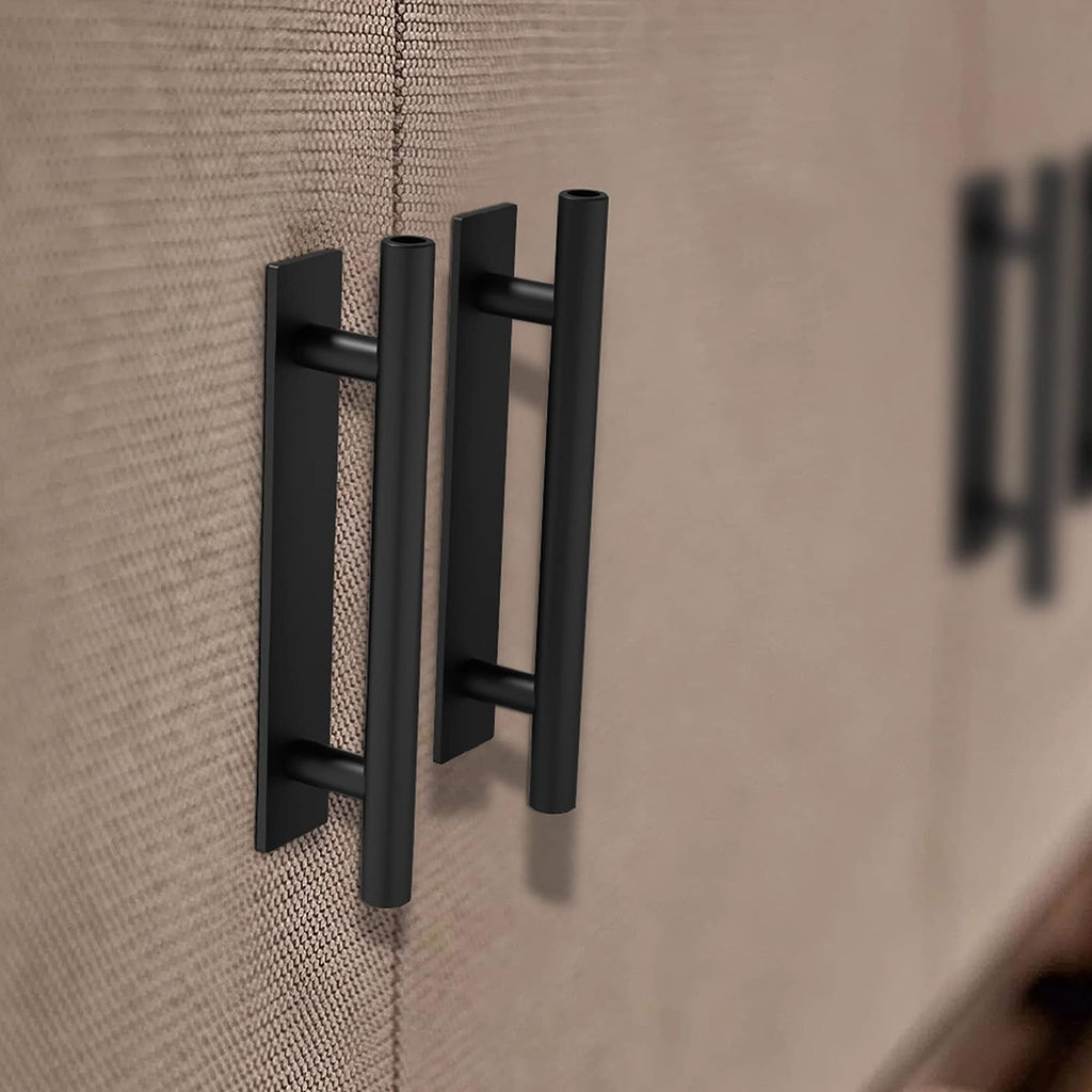 Self-Stick Push Pull Helper Black Hidden Cabinet Handles ABS Plastic Door Window Wardrobe Instant Cabinet Drawer