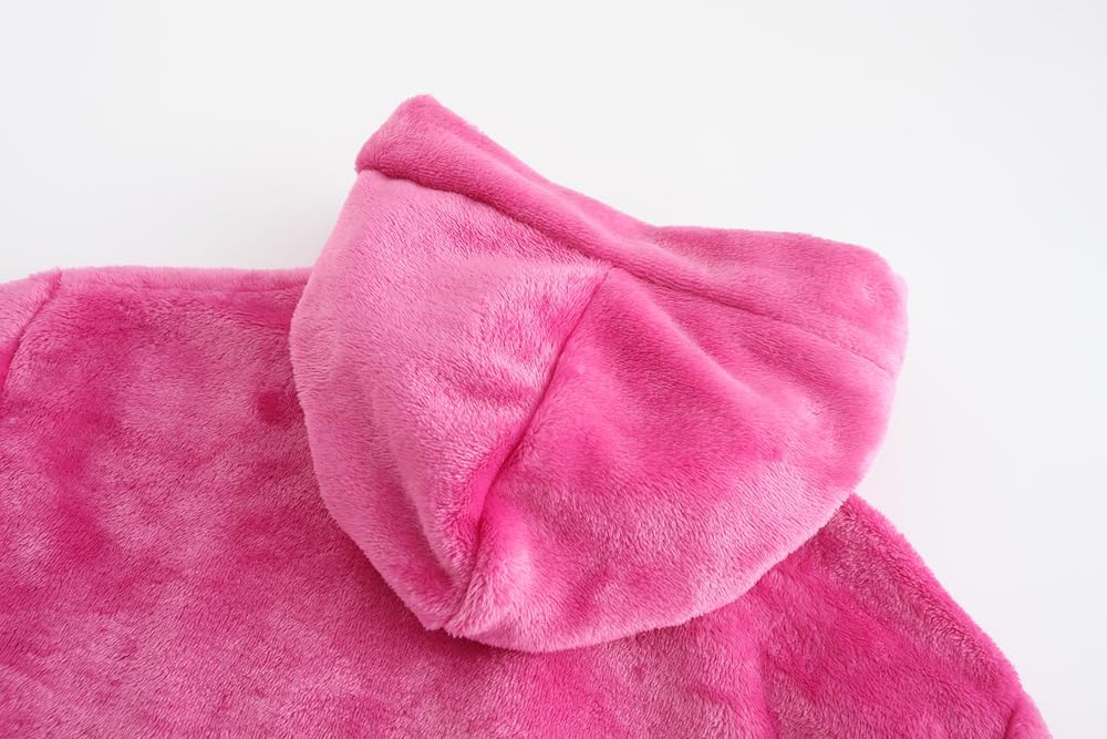 Girls Fleece Robe Soft Hooded Bathrobe Sleepwear For Girls