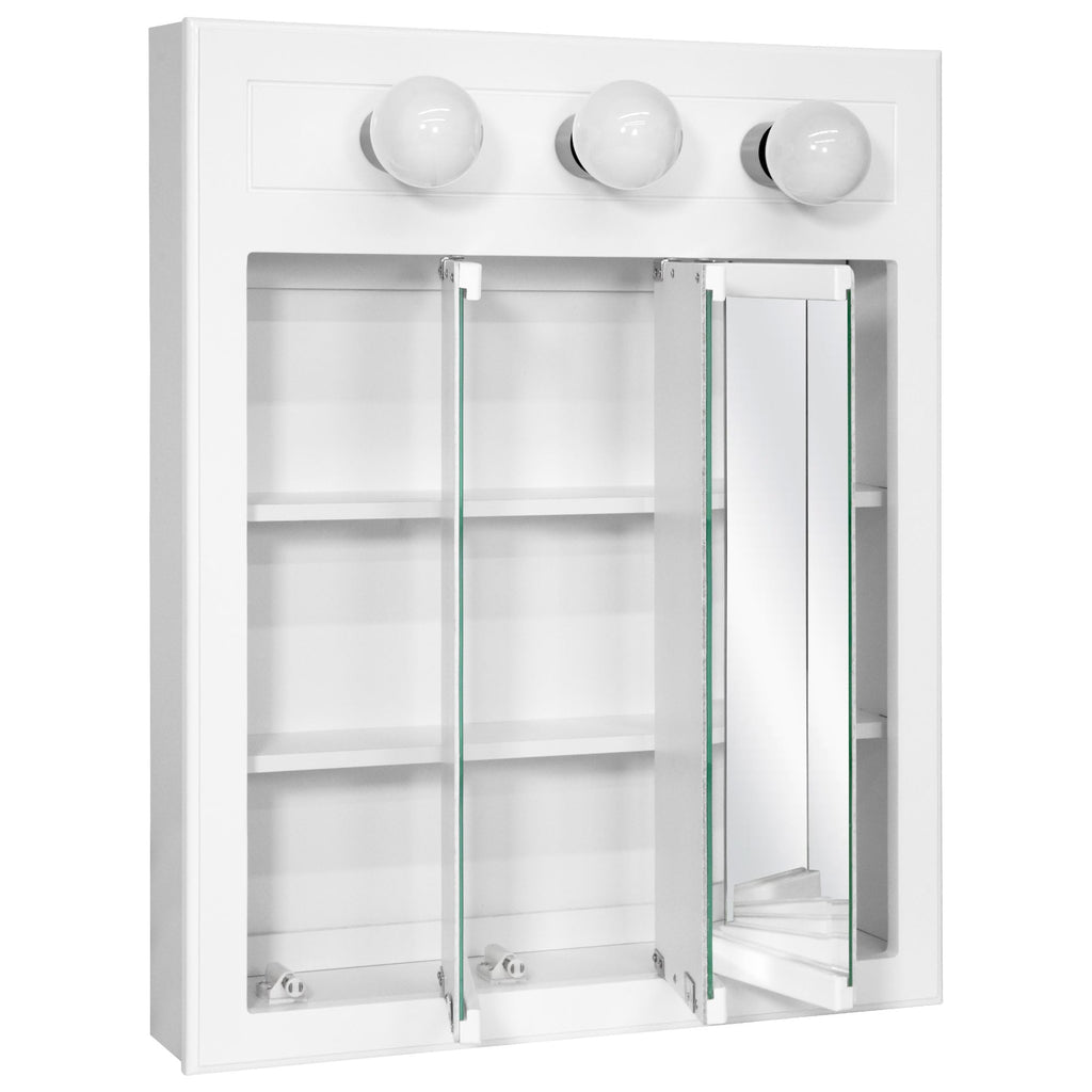 Concord Tri-View Medicine Cabinet, 24", White