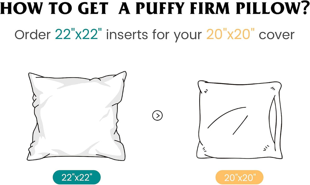 22 x 22 Down Feather Throw Pillow Inserts - Set of 2