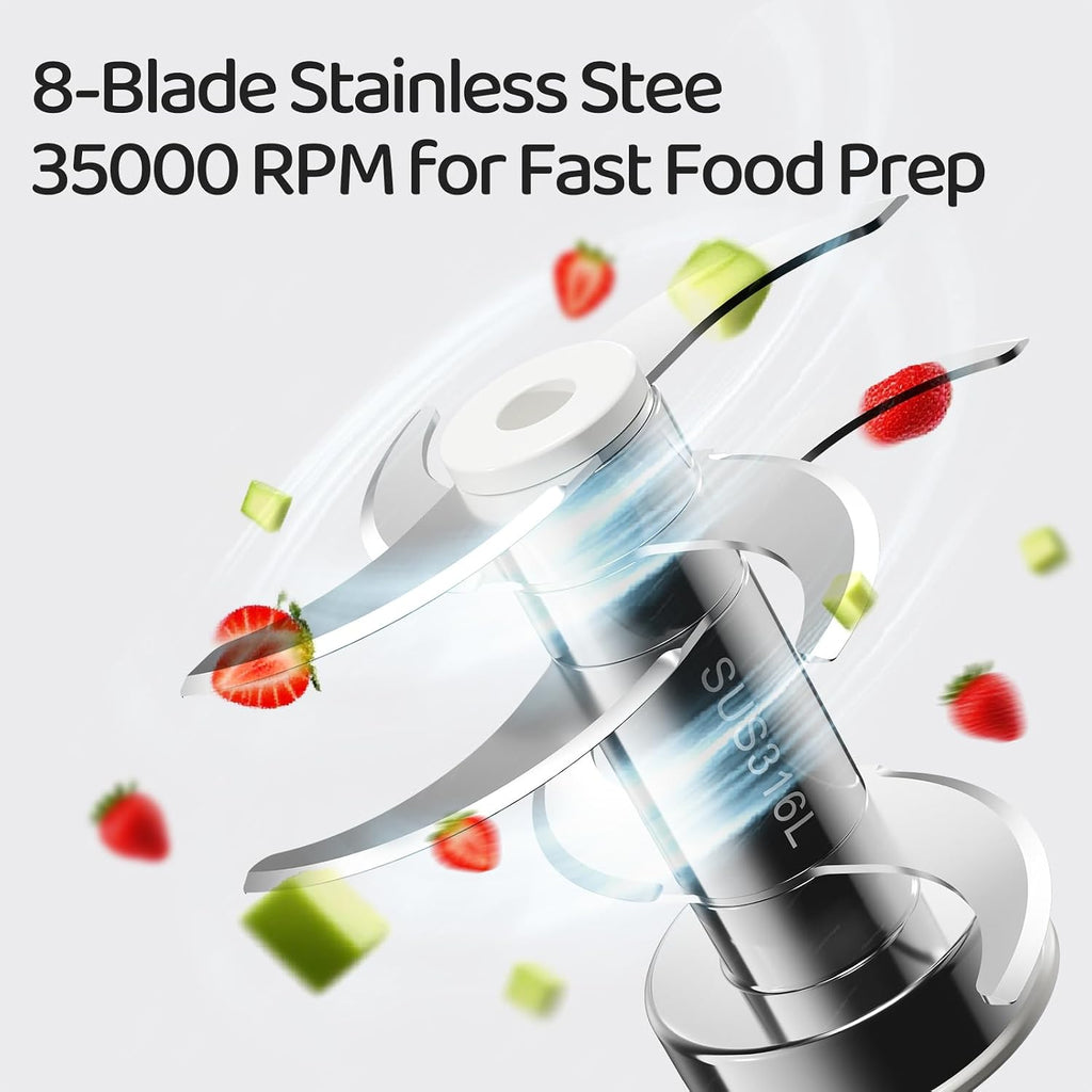 Food Maker, 10 oz Glass Puree Blender with Cup Sleeve, Silver