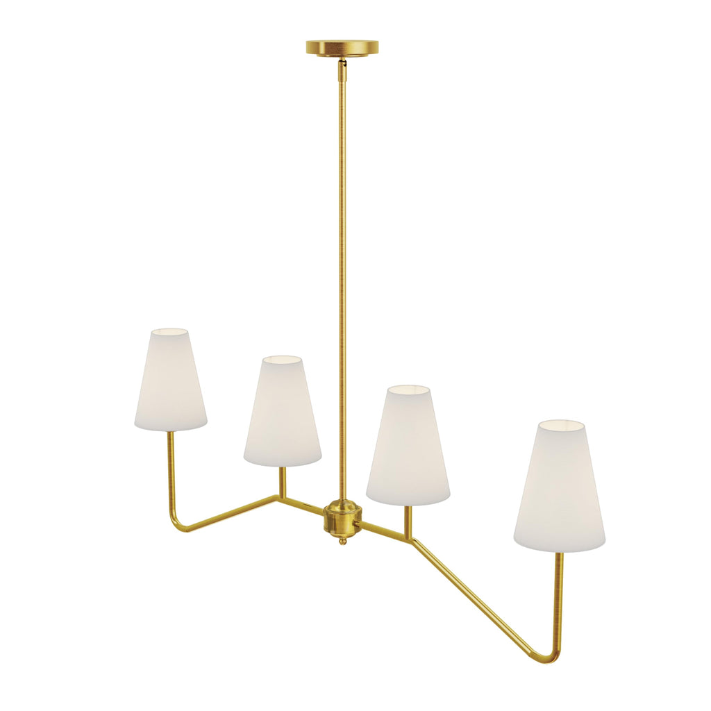 Linear Kitchen Island Light Fixture Gold and White Shade