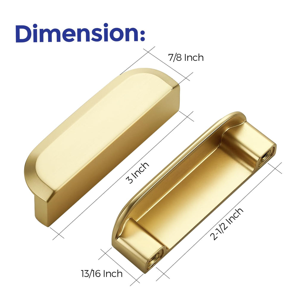 Cabinet Pulls Cabinet Handles 2-1/2 Inch Brushed Brass 20 Pack