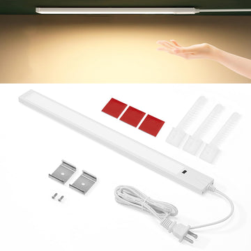 Under Cabinet Light 16 Inch Plug in 110VAC. Hand Wave Activated. 8W LED Light Bar. Bright but Dimmable. Light Color