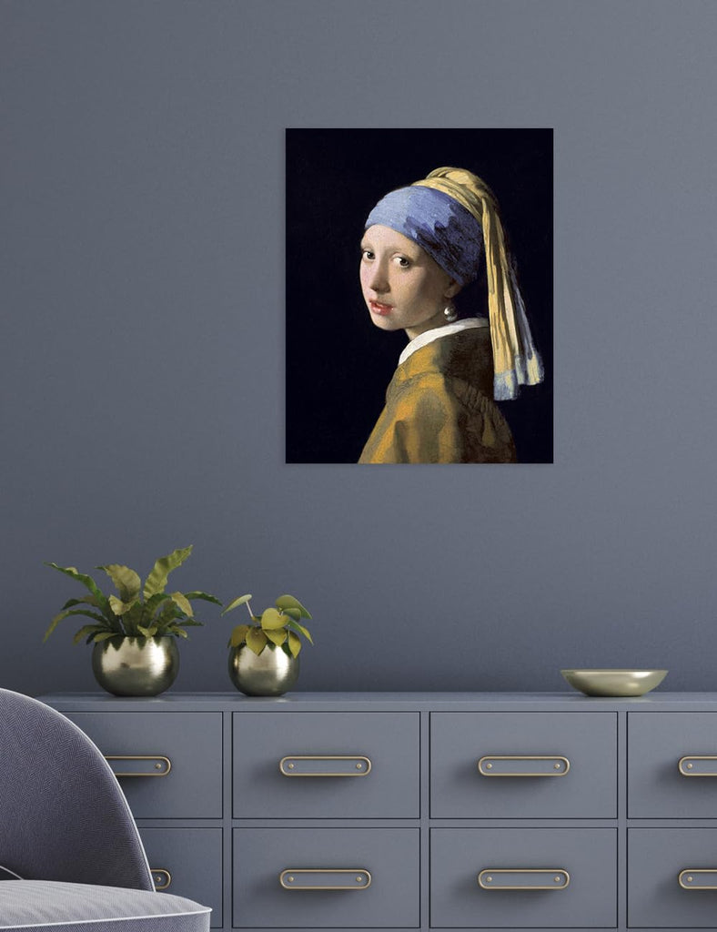 Vermeer Wall Art Canvas, Girl with a Pearl Earring, Size 20x16 in