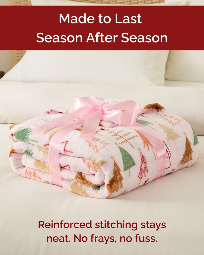 Christmas Fleece Blanket Throw - Flannel Throw - Christmas Tree 2, 50x60