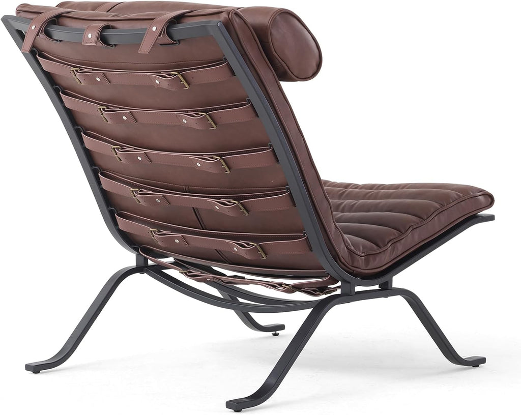Imitation Leather Upholstered Armless Chair Modern Design Luxury Lounge Chair (Dark Brown) - Set of 30