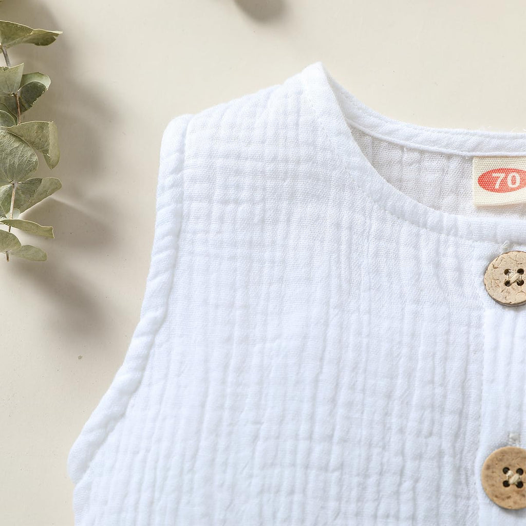 Infant Baby Boys Girls Cotton Linen Romper Summer Jumpsuit Sleeveless Overalls Clothing Set